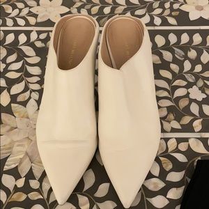 White Stuart Weitzman Pointed Toe Mule